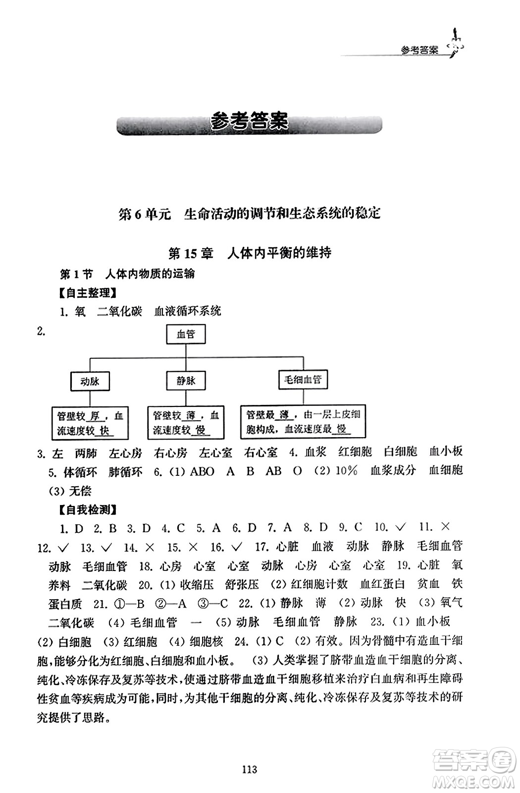 江蘇鳳凰教育出版社2023年秋學(xué)習(xí)與評(píng)價(jià)八年級(jí)生物上冊(cè)蘇科版答案