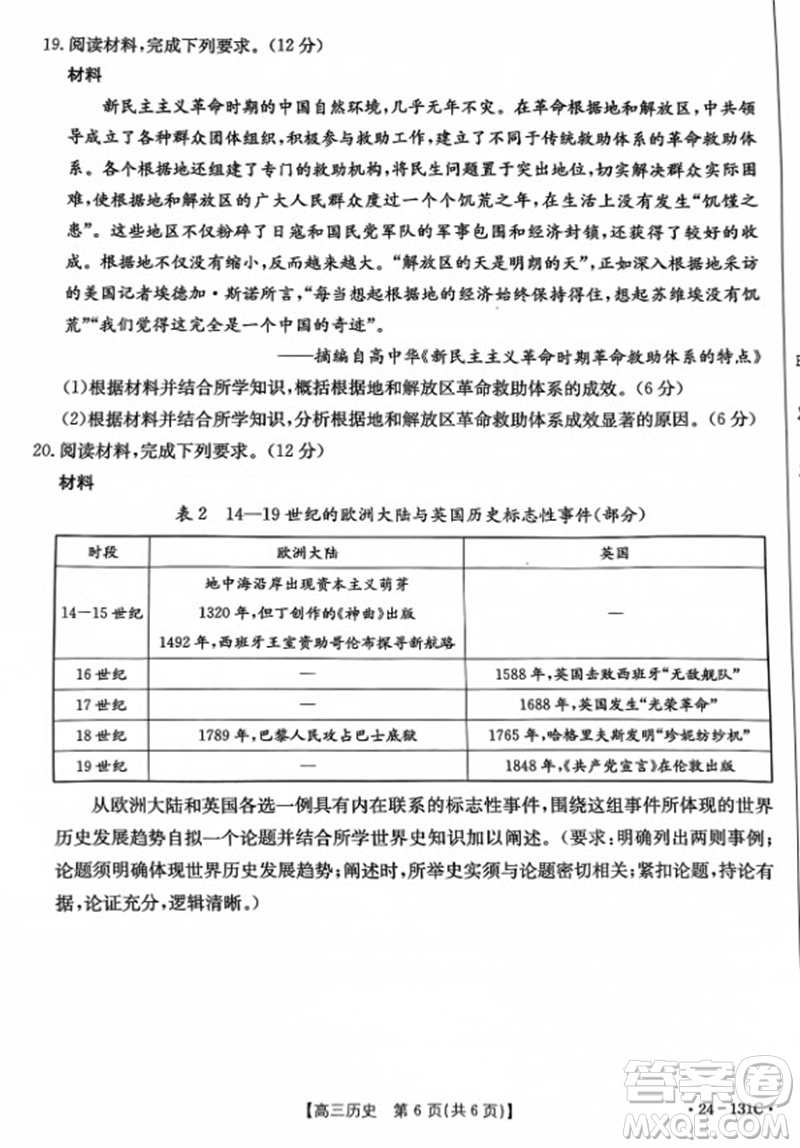 2024屆遼寧省高三年級11月金太陽聯(lián)考24-131C歷史試題答案