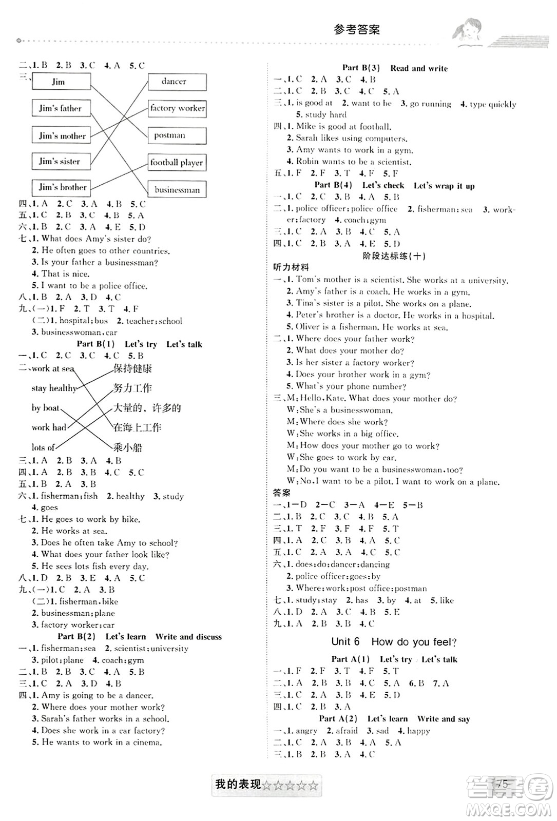 新疆文化出版社2023年秋聚焦課堂課課練六年級(jí)英語(yǔ)上冊(cè)人教PEP版答案