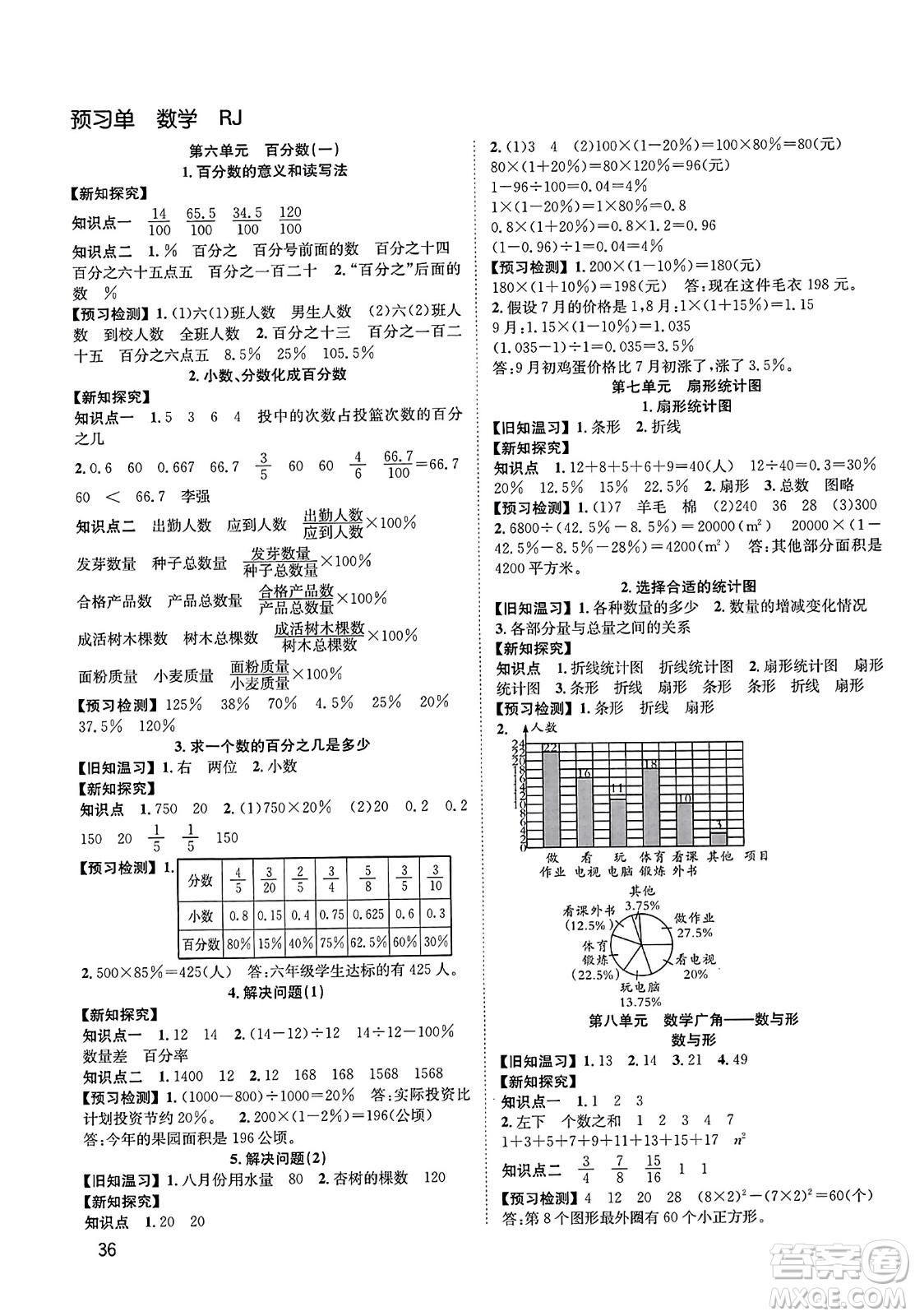 安徽人民出版社2023年秋陽(yáng)光課堂課時(shí)作業(yè)六年級(jí)數(shù)學(xué)上冊(cè)人教版答案