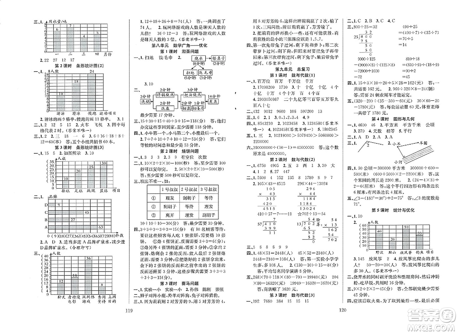 安徽人民出版社2023年秋陽(yáng)光課堂課時(shí)作業(yè)四年級(jí)數(shù)學(xué)上冊(cè)人教版答案