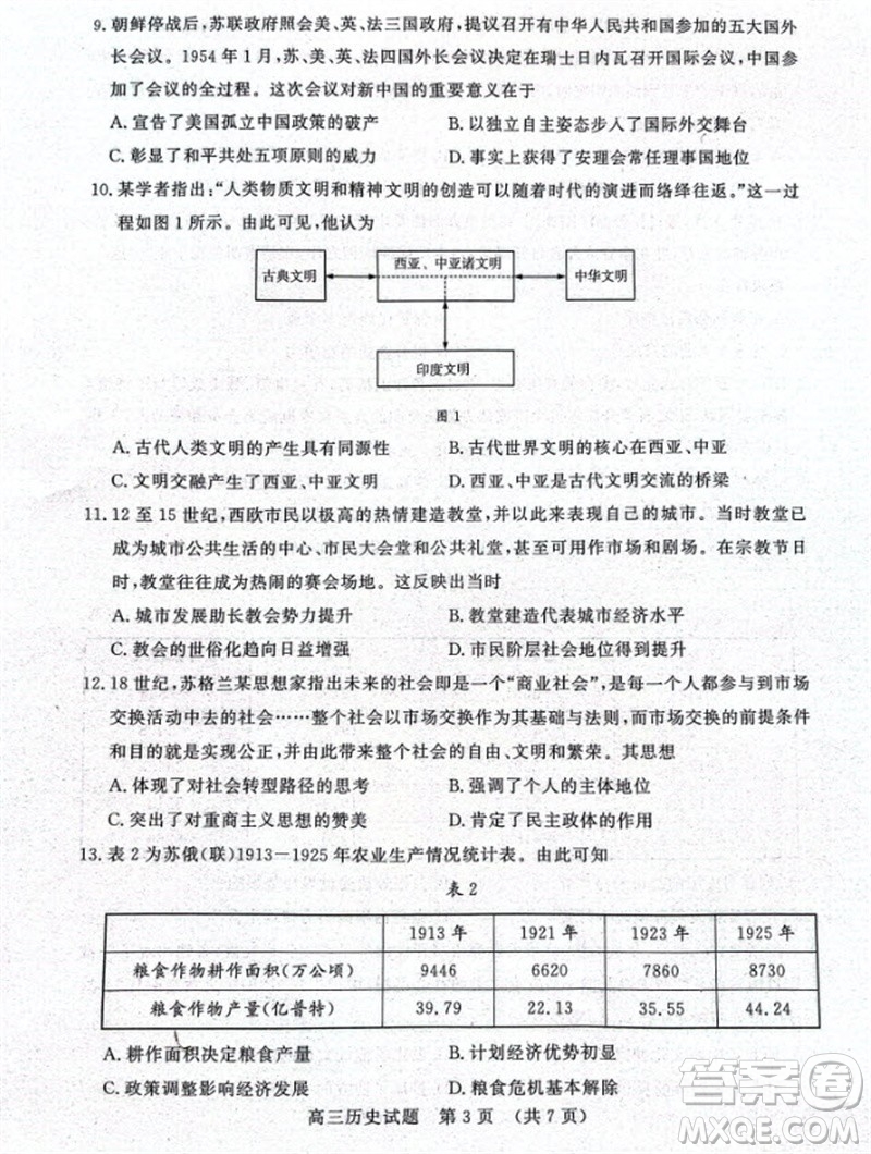 山東省名?？荚嚶?lián)盟2023-2024學年高三上學期11月期中檢測歷史試題答案