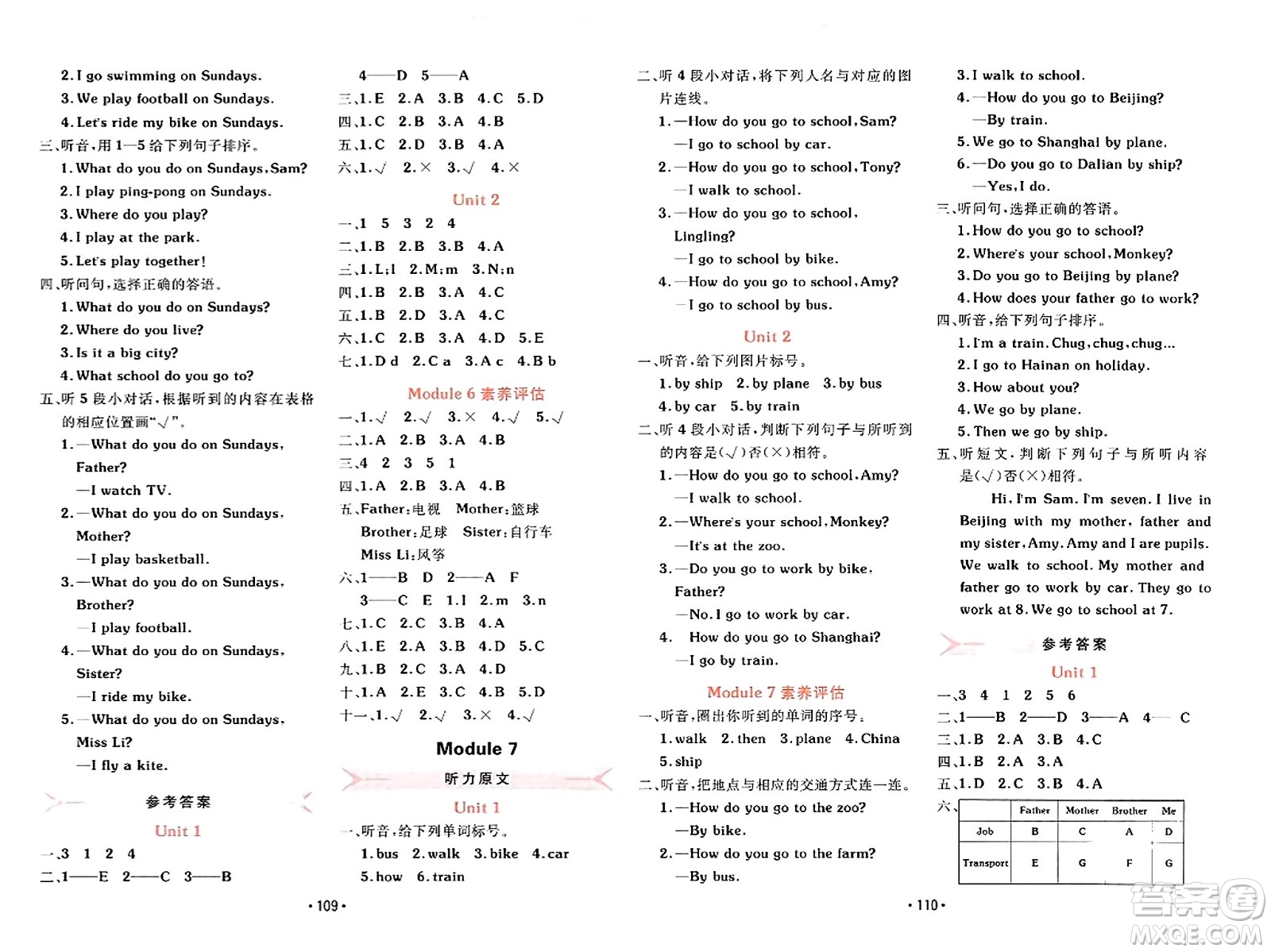 新疆青少年出版社2023年秋同行課課100分過關(guān)作業(yè)二年級英語上冊外研版答案