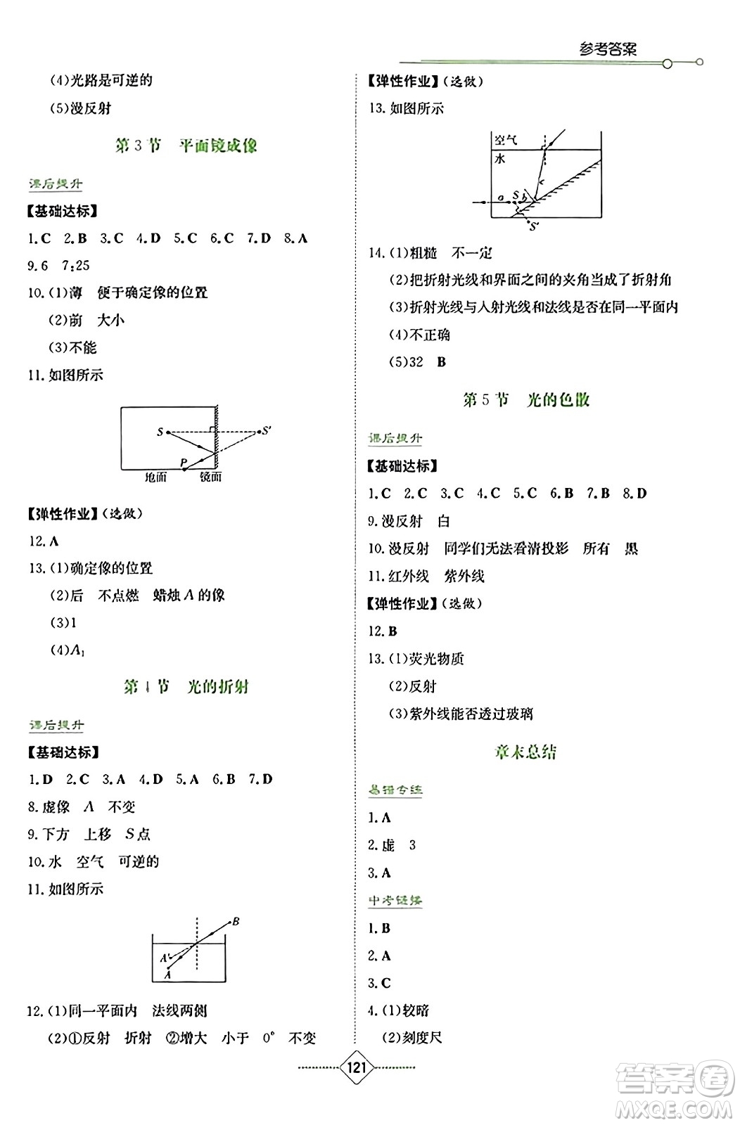 湖南教育出版社2023年秋學法大視野八年級物理上冊人教版答案