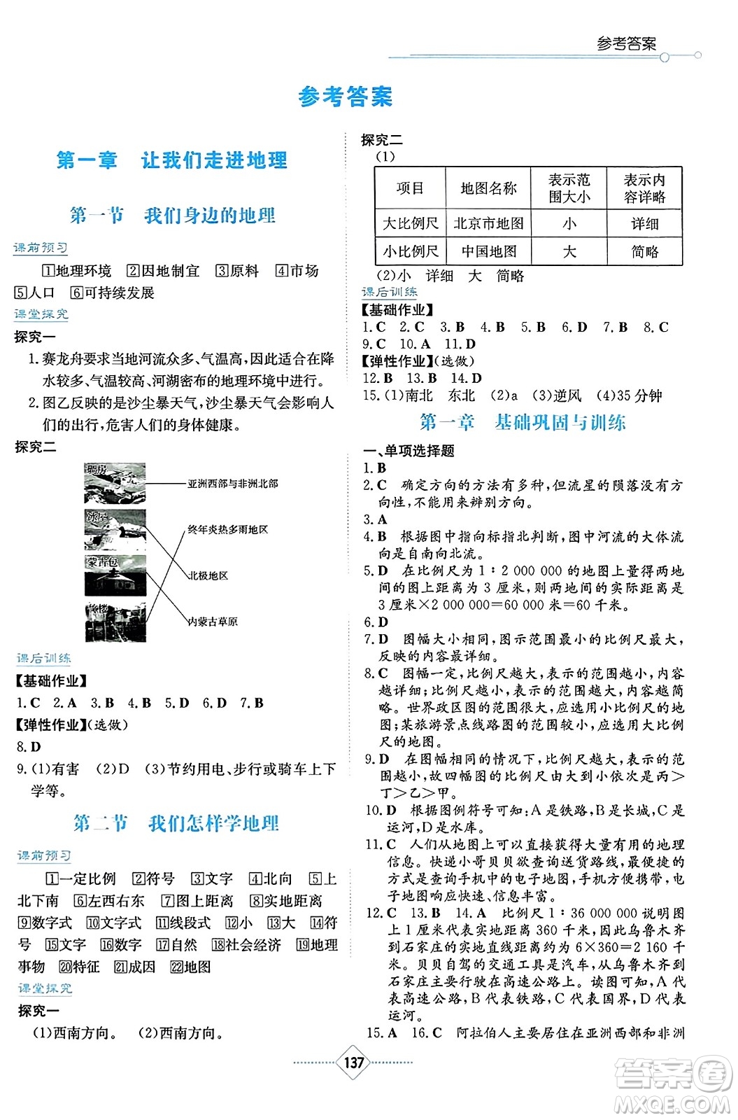 湖南教育出版社2023年秋學(xué)法大視野七年級地理上冊湘教版答案