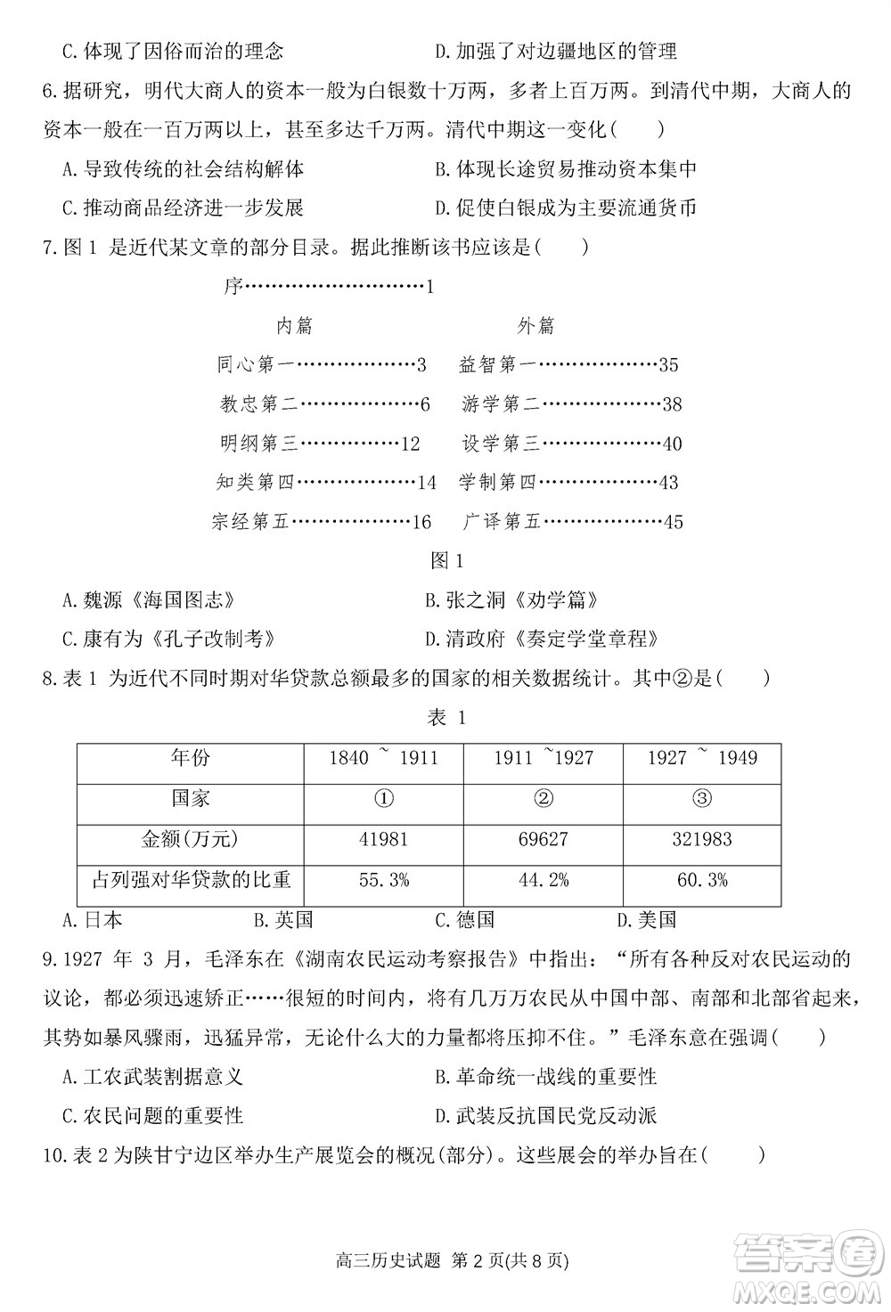 2024屆山東普高大聯(lián)考高三上學期11月聯(lián)合質(zhì)量測評歷史答案