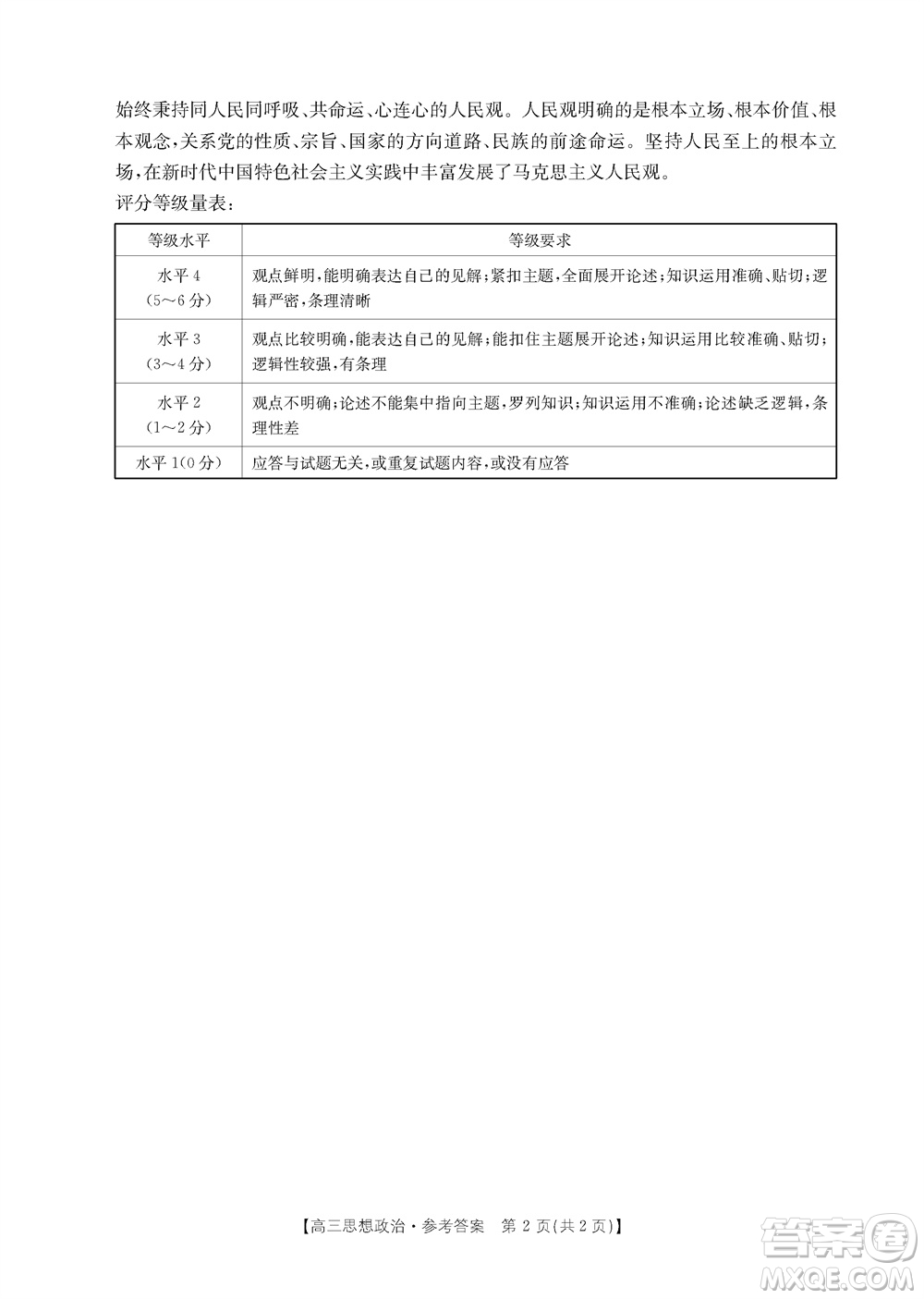 山西省2024屆高三上學(xué)期11月金太陽(yáng)聯(lián)考政治試題答案