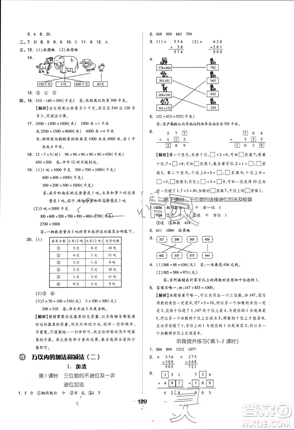 山東科學(xué)技術(shù)出版社2023年秋新思維伴你學(xué)達(dá)標(biāo)測試卷三年級(jí)數(shù)學(xué)上冊人教版參考答案