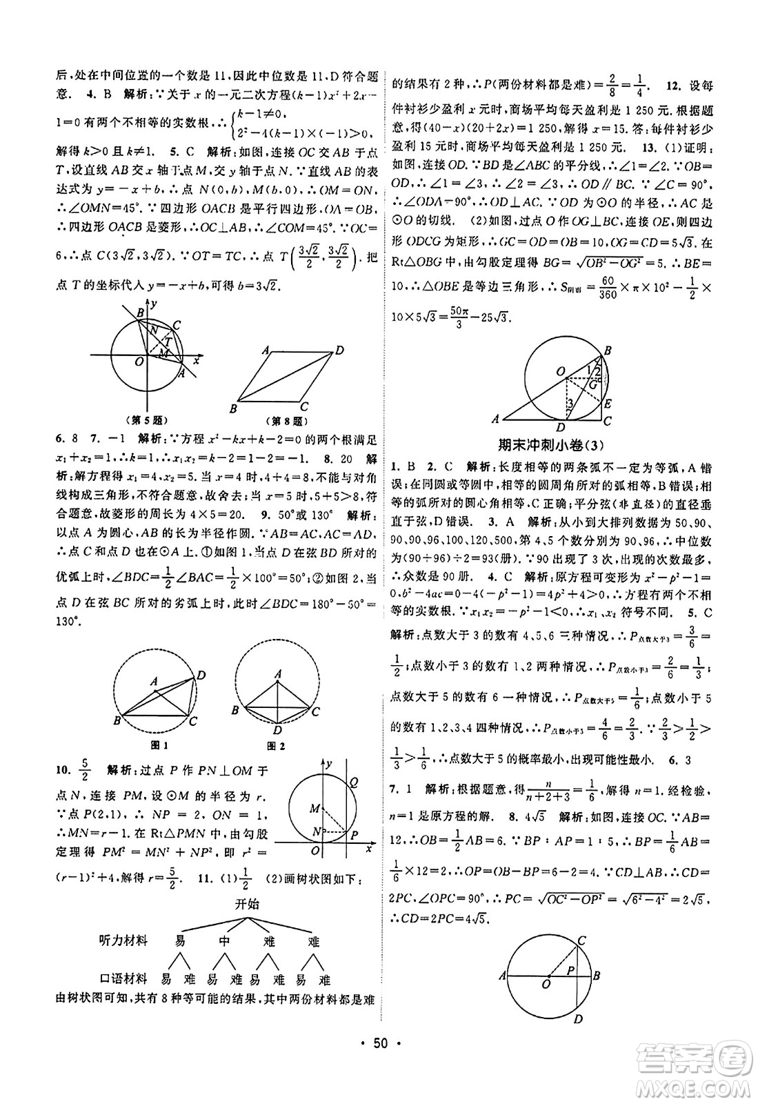 江蘇人民出版社2023年秋課時(shí)提優(yōu)計(jì)劃作業(yè)本九年級(jí)數(shù)學(xué)上冊蘇科版答案