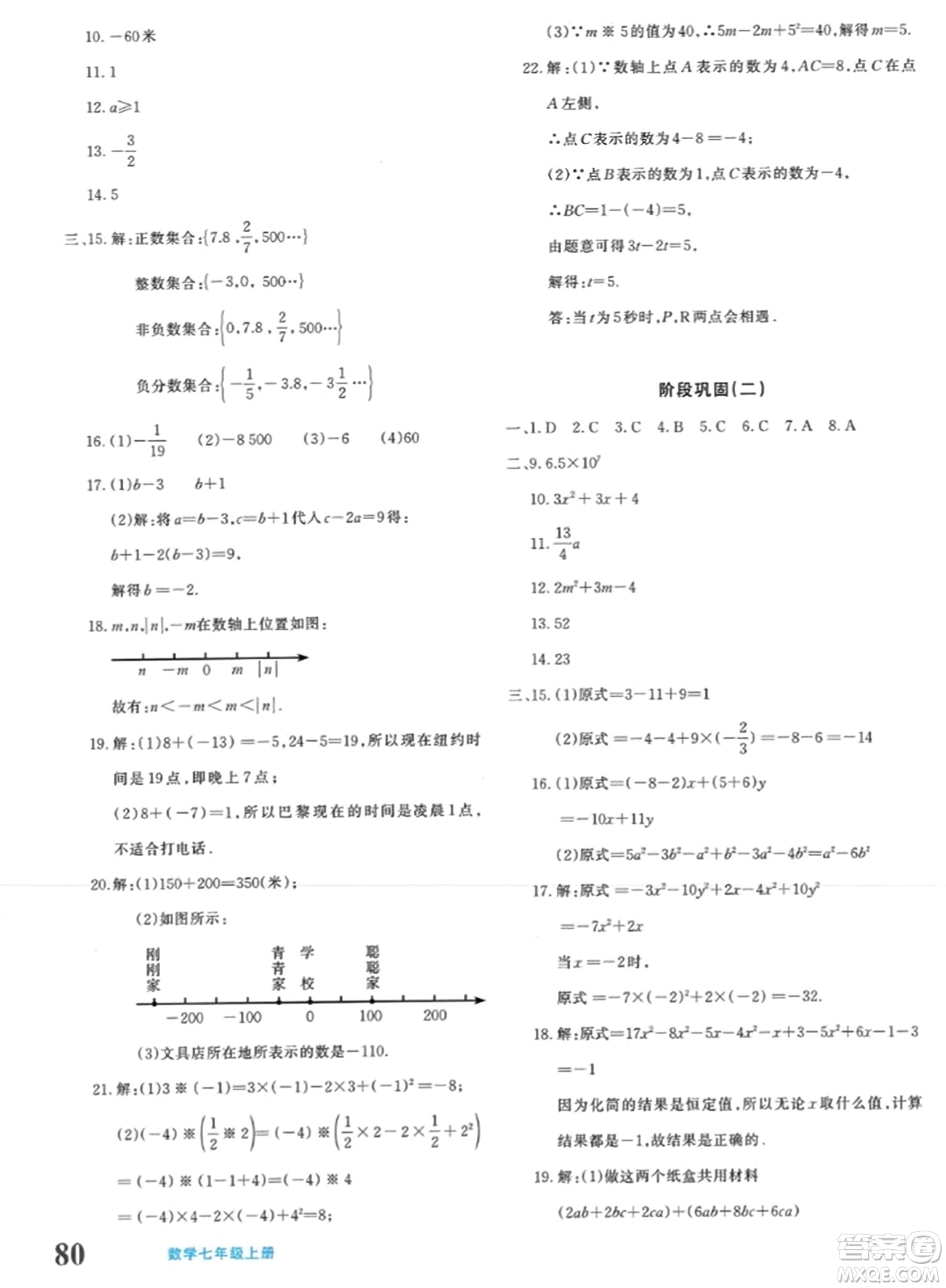 新疆青少年出版社2023年秋優(yōu)學(xué)1+1評(píng)價(jià)與測試七年級(jí)數(shù)學(xué)上冊通用版答案