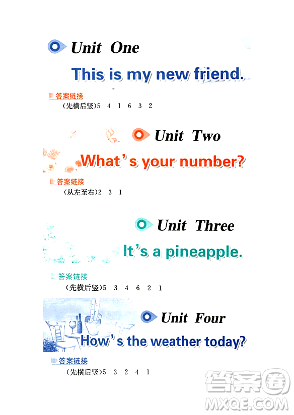 人民教育出版社2023年秋課本教材四年級(jí)英語上冊(cè)人教版答案