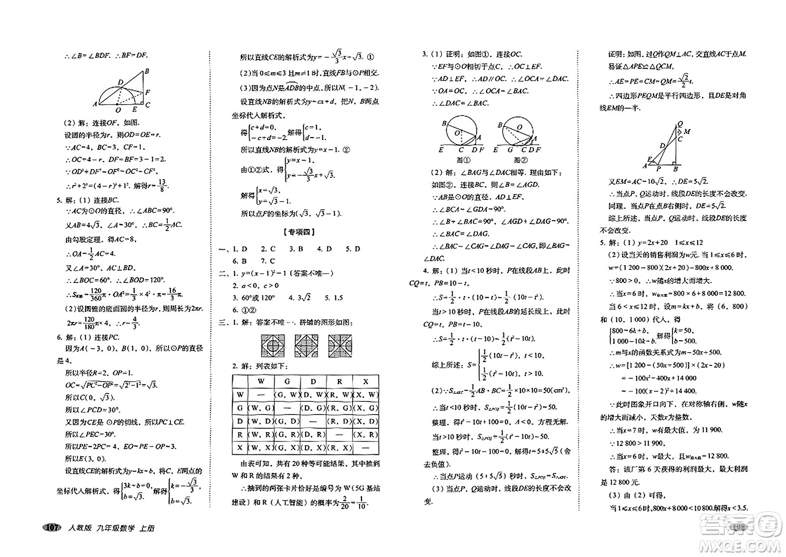 長春出版社2023年秋聚能闖關(guān)100分期末復(fù)習(xí)沖刺卷九年級數(shù)學(xué)上冊人教版答案