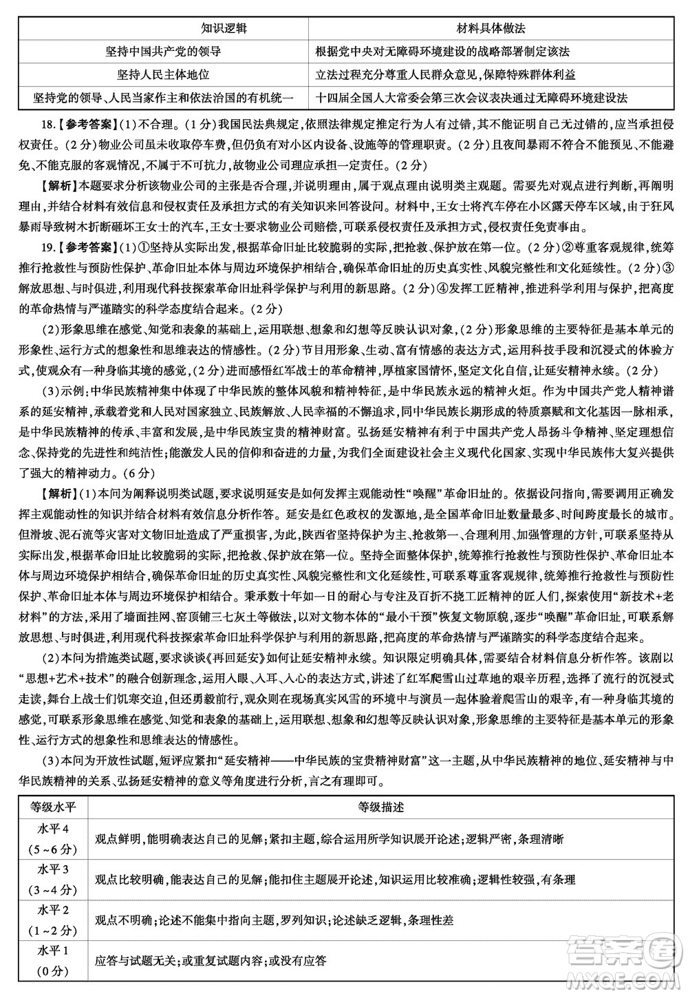 江蘇省2024屆高三上學(xué)期11月仿真模擬考試三政治參考答案