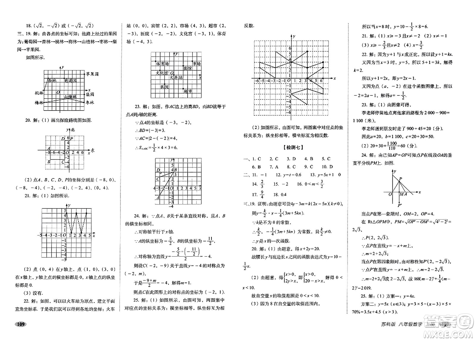 長春出版社2023年秋聚能闖關(guān)100分期末復習沖刺卷八年級數(shù)學上冊蘇科版答案