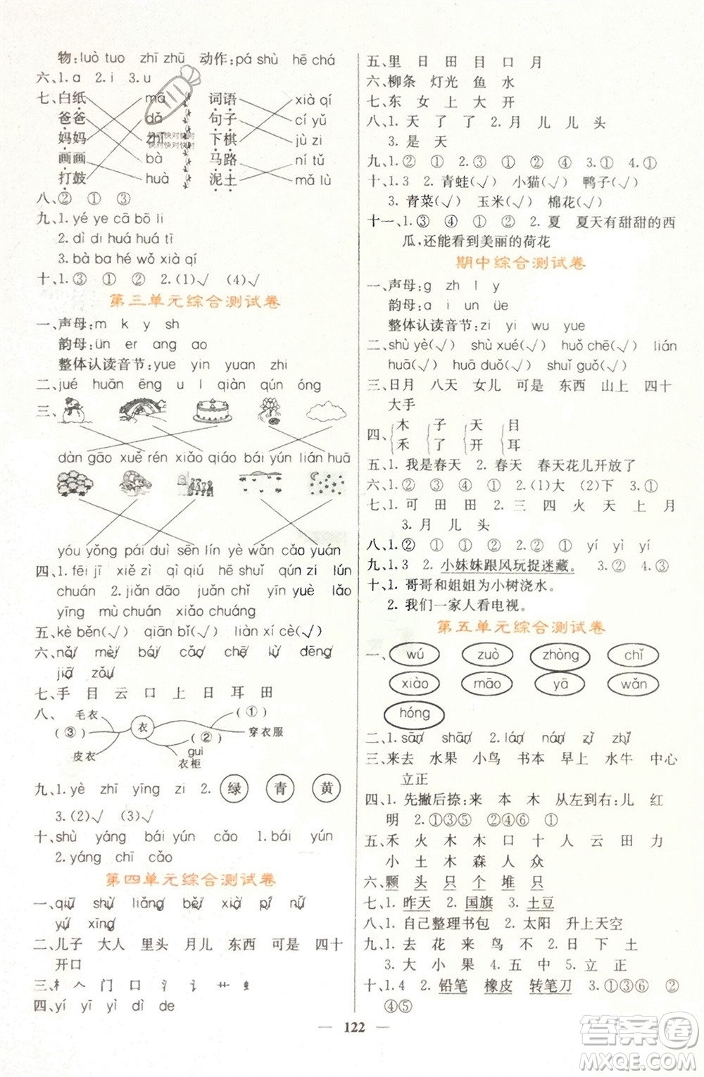 四川大學(xué)出版社2023年秋課堂點(diǎn)睛一年級語文上冊人教版湖南專版參考答案