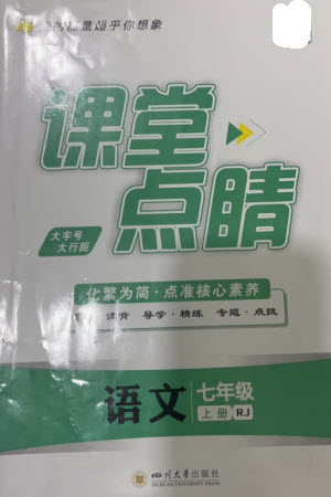 四川大學(xué)出版社2023年秋課堂點(diǎn)睛七年級(jí)語(yǔ)文上冊(cè)人教版參考答案