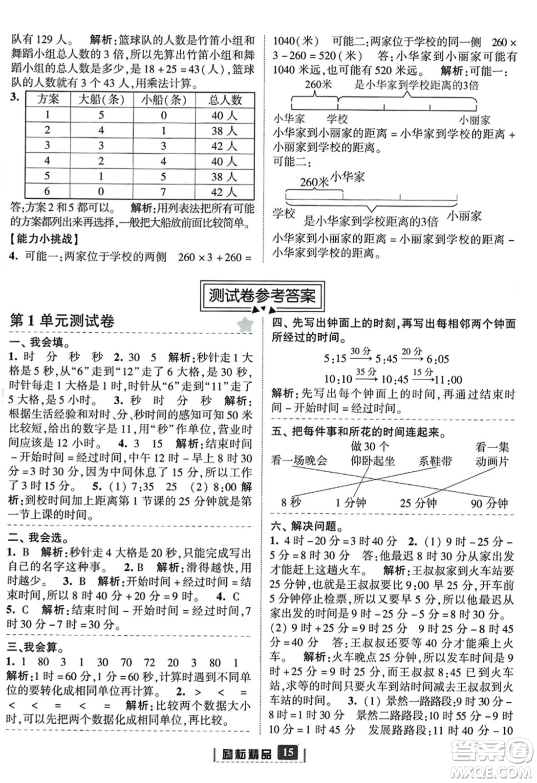 延邊人民出版社2023年秋勵(lì)耘書業(yè)勵(lì)耘新同步三年級(jí)數(shù)學(xué)上冊(cè)人教版答案