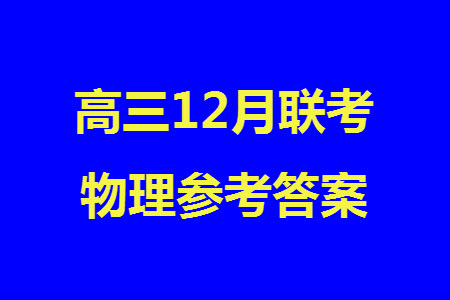 菁師聯(lián)盟2024屆高三上學(xué)期12月質(zhì)量監(jiān)測考試物理參考答案