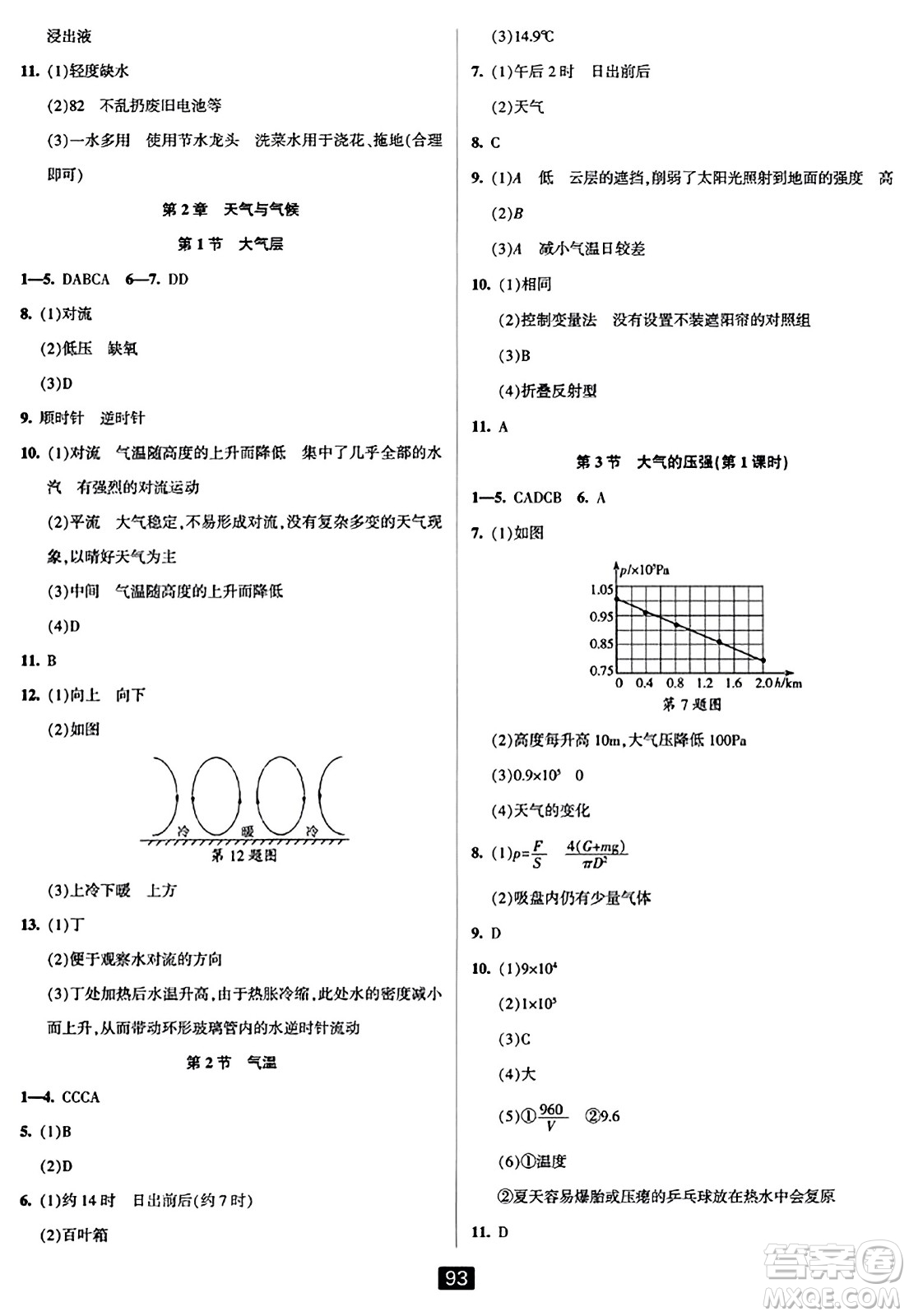 延邊人民出版社2023年秋勵(lì)耘書業(yè)勵(lì)耘新同步八年級(jí)科學(xué)上冊浙教版答案