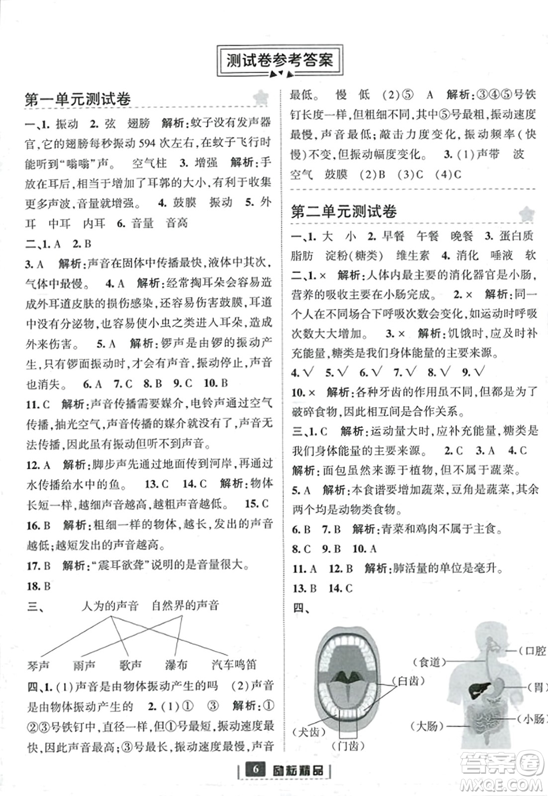 延邊人民出版社2023年秋勵耘書業(yè)勵耘新同步四年級科學上冊教科版答案