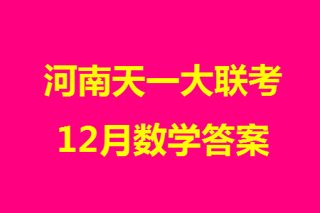 河南天一大聯(lián)考2024屆高三上學(xué)期12月階段性測(cè)試四數(shù)學(xué)參考答案