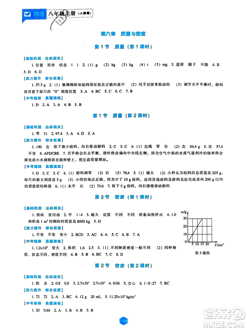 遼海出版社2023年秋新課程物理能力培養(yǎng)八年級上冊人教版參考答案