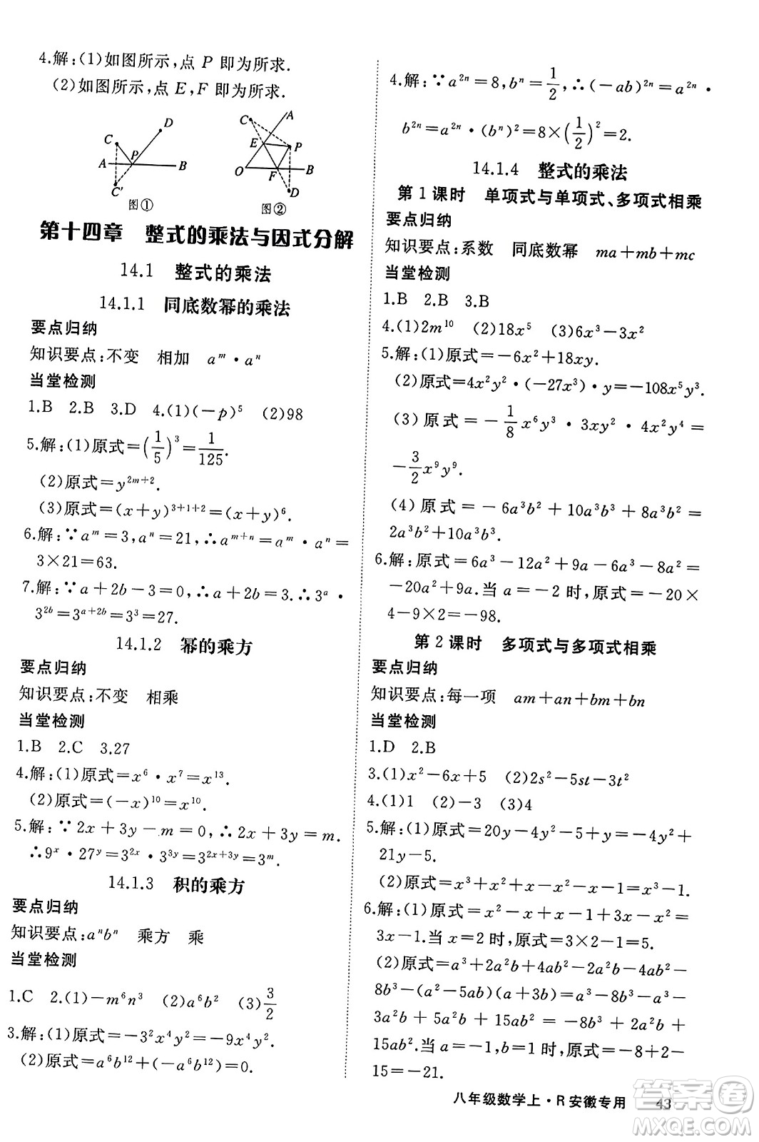 延邊大學出版社2023年秋學練優(yōu)八年級數(shù)學上冊人教版安徽專版答案