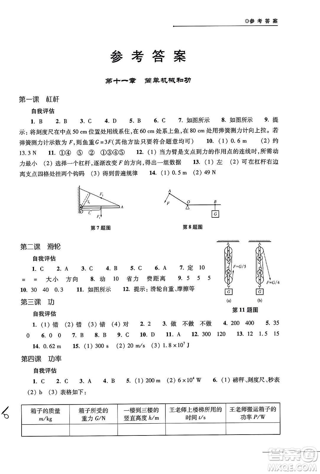 譯林出版社2023年秋課課練初中物理九年級物理上冊蘇科版答案