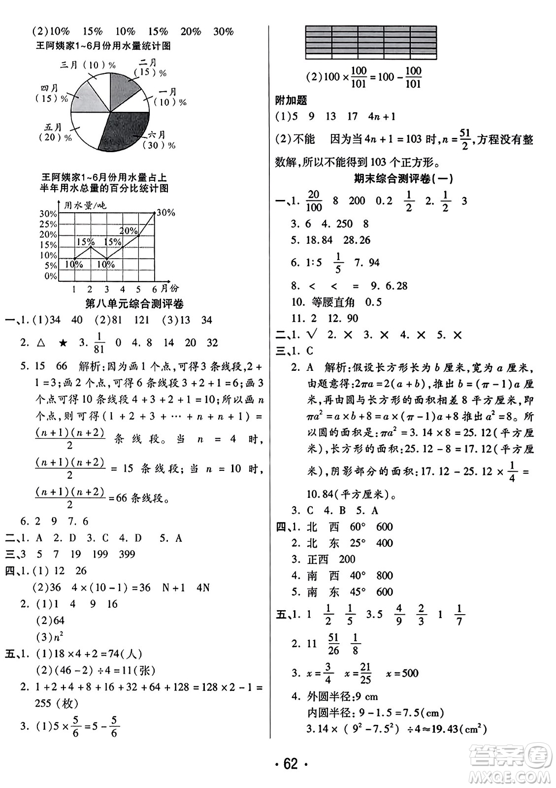 黑龍江美術出版社2023年秋黃岡金榜大考卷期末必刷六年級數學上冊人教版答案