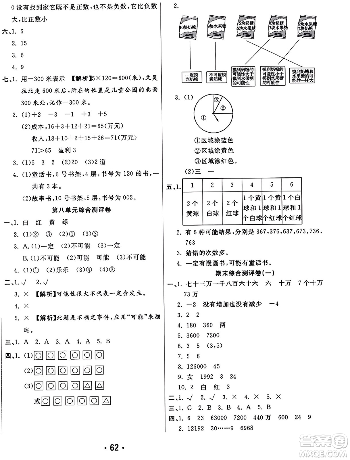 黑龍江美術(shù)出版社2023年秋黃岡金榜大考卷期末必刷四年級數(shù)學(xué)上冊北師大版答案