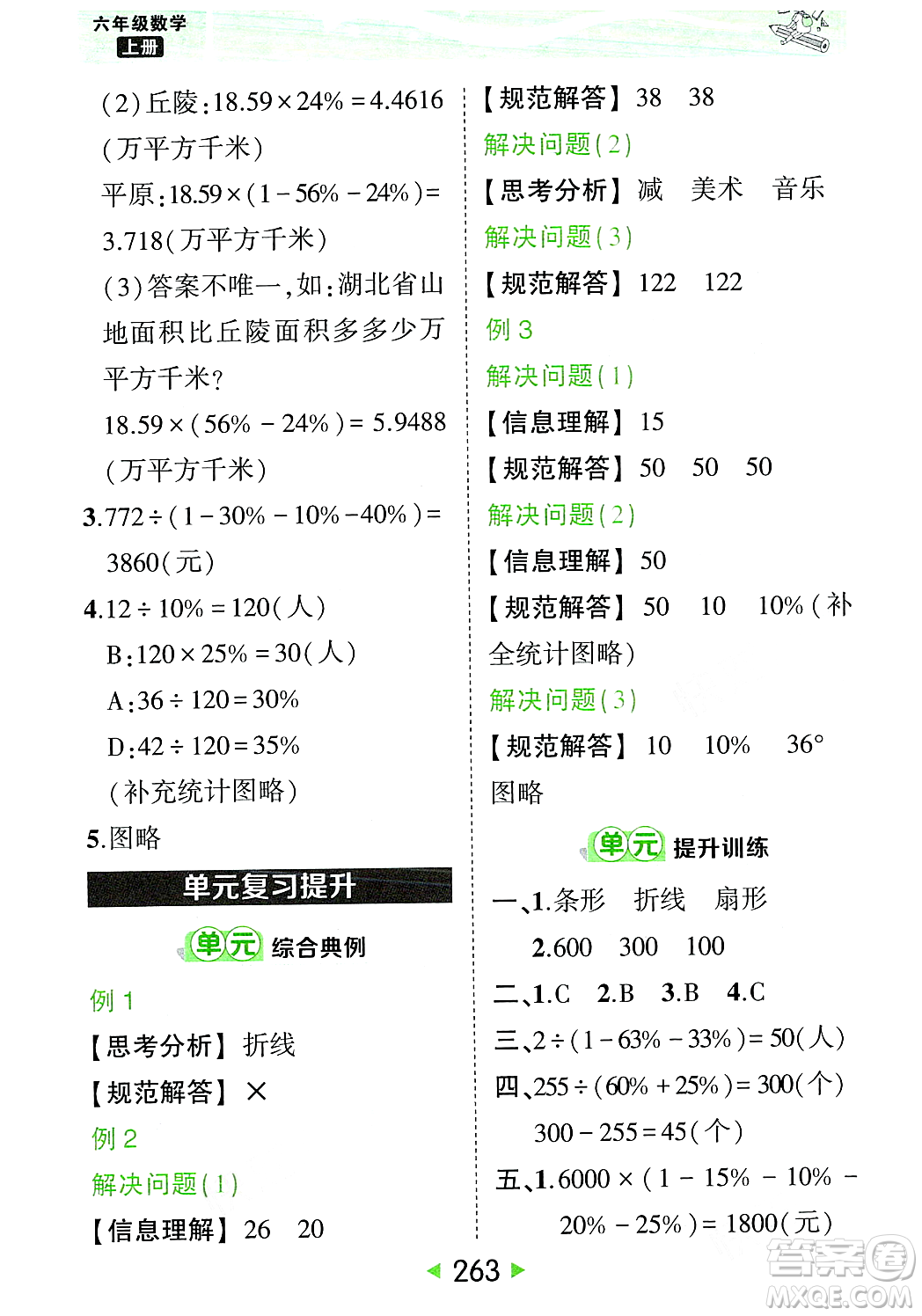 武漢出版社2023年秋狀元成才路狀元大課堂六年級數(shù)學(xué)上冊人教版答案