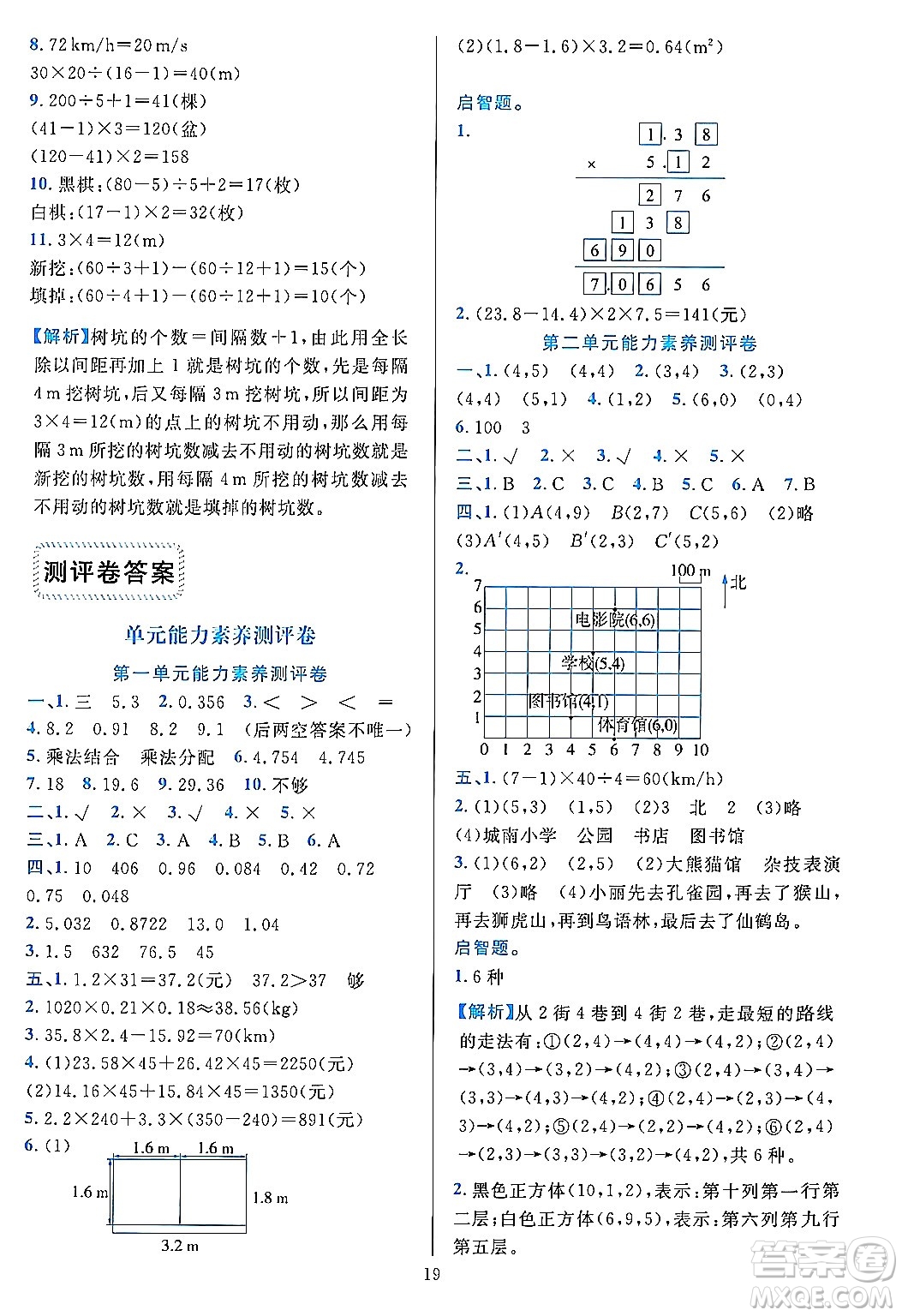 浙江教育出版社2023年秋全優(yōu)方案夯實(shí)與提高五年級(jí)數(shù)學(xué)上冊(cè)人教版答案