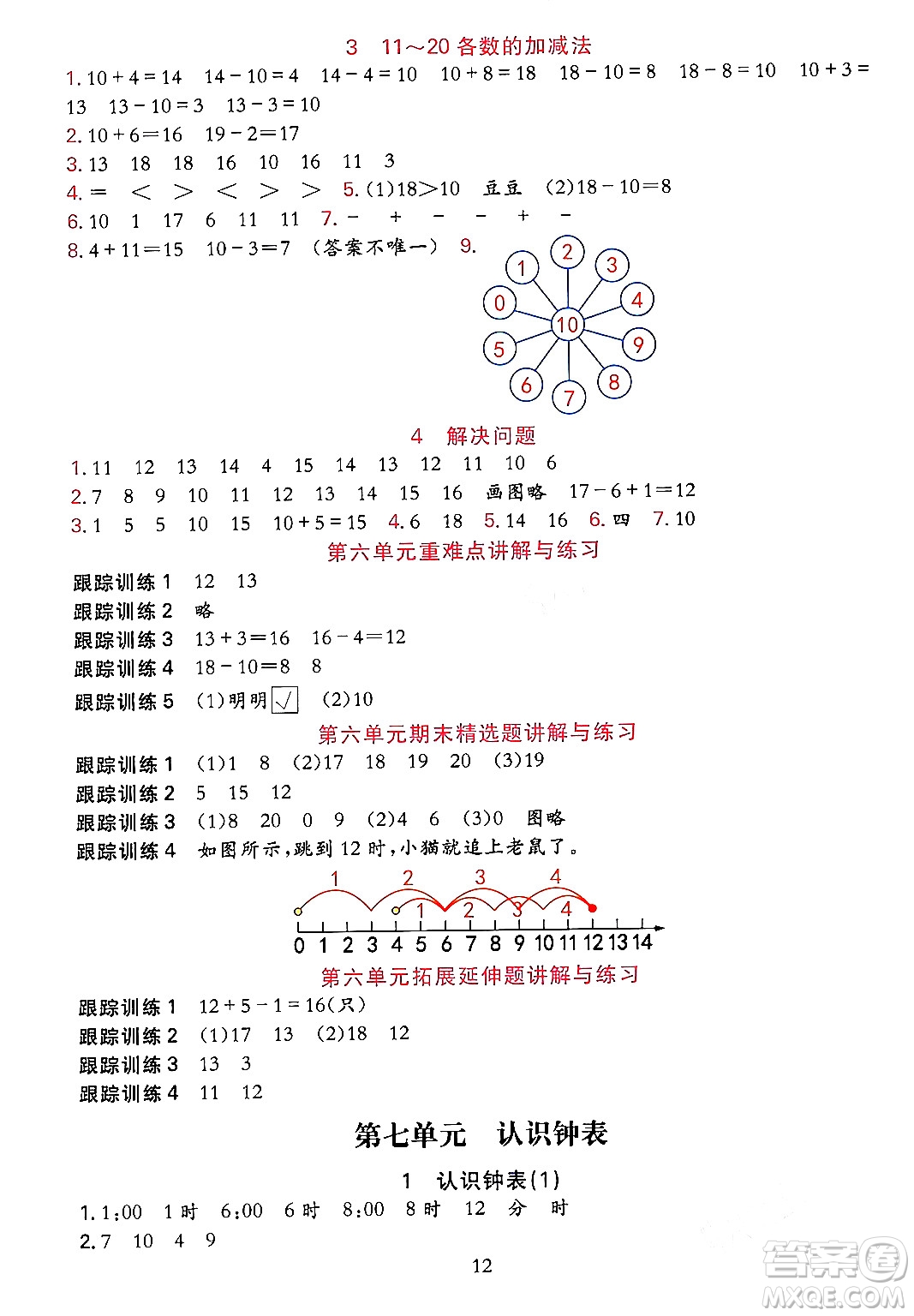 浙江教育出版社2023年秋全優(yōu)方案夯實(shí)與提高一年級(jí)數(shù)學(xué)上冊(cè)人教版答案