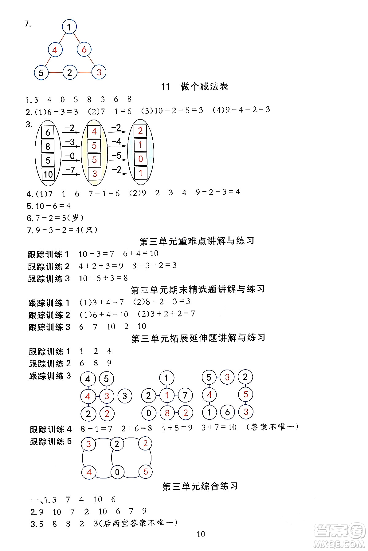 浙江教育出版社2023年秋全優(yōu)方案夯實與提高一年級數(shù)學(xué)上冊北師大版答案