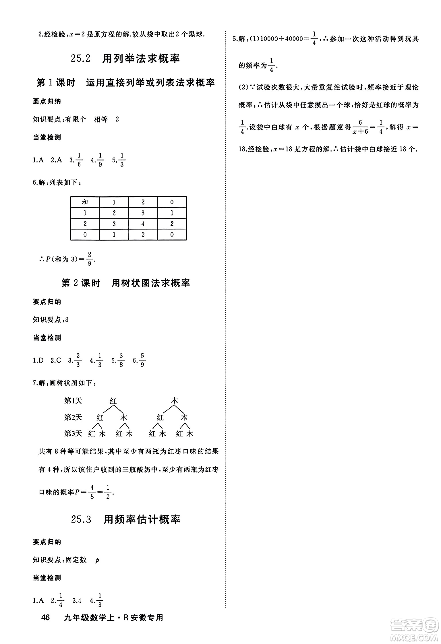 延邊大學(xué)出版社2023年秋學(xué)練優(yōu)九年級(jí)數(shù)學(xué)上冊(cè)人教版安徽專版答案