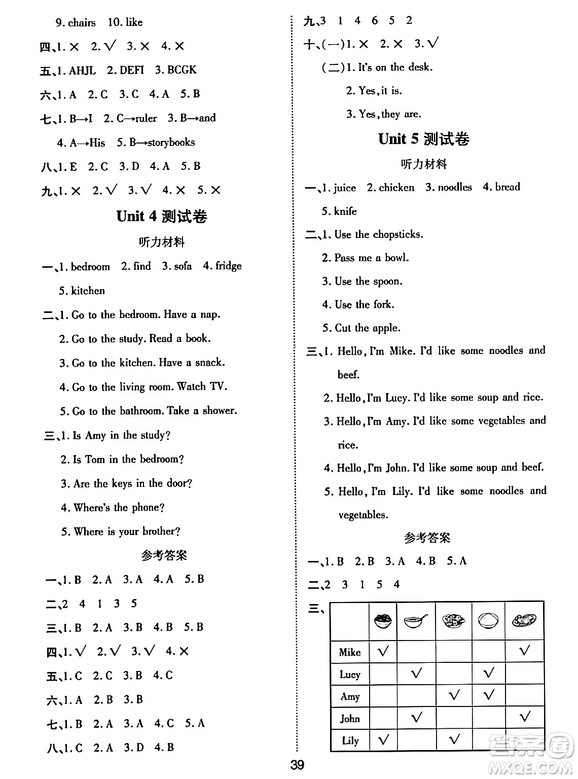 古州古籍出版社2023年秋黃岡課課練四年級(jí)英語(yǔ)上冊(cè)人教PEP版答案