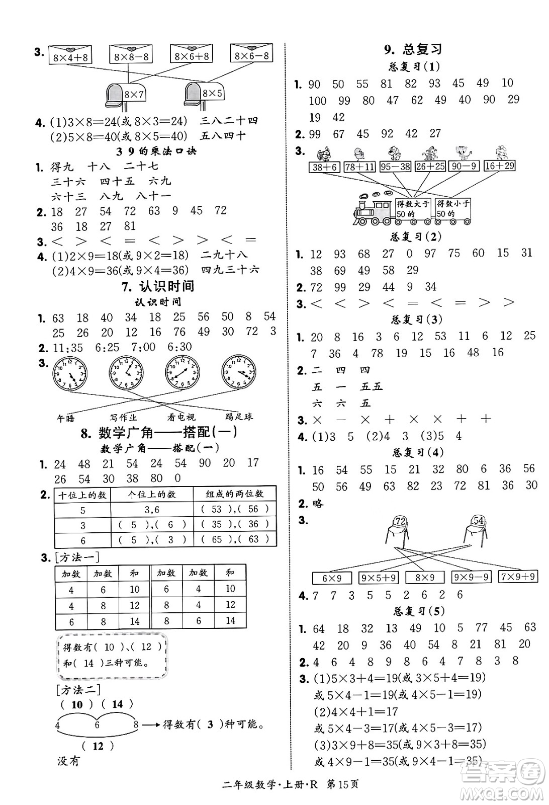 吉林教育出版社2023年秋啟航新課堂二年級數(shù)學(xué)上冊人教版答案