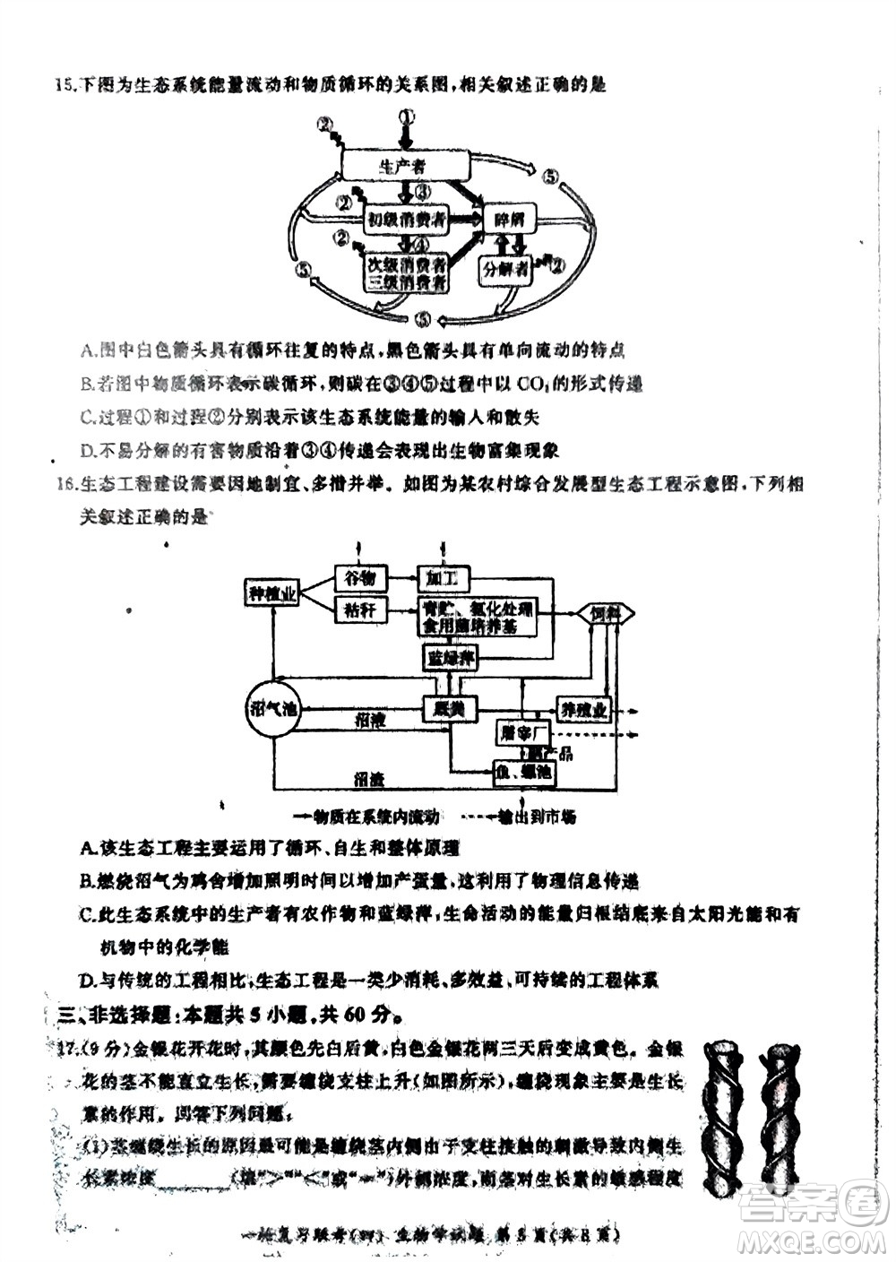 百師聯(lián)盟2024屆高三上學期一輪復習聯(lián)考四江西卷生物參考答案