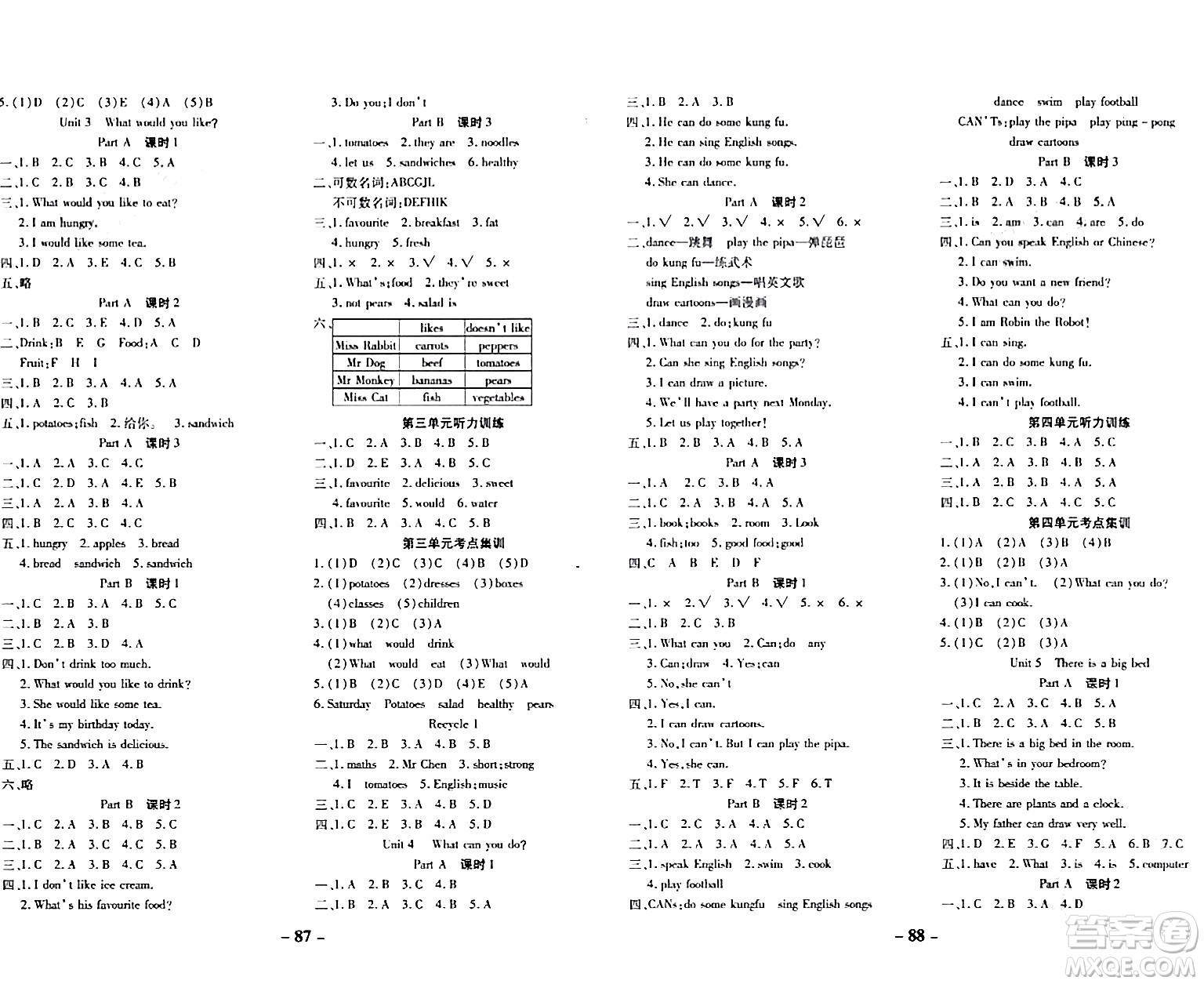 延邊大學出版社2023年秋黃岡優(yōu)練課時分層集訓五年級英語上冊人教版答案