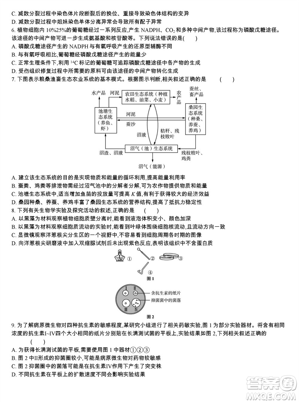 江蘇省2023-2024學(xué)年高三上學(xué)期期末迎考卷生物參考答案