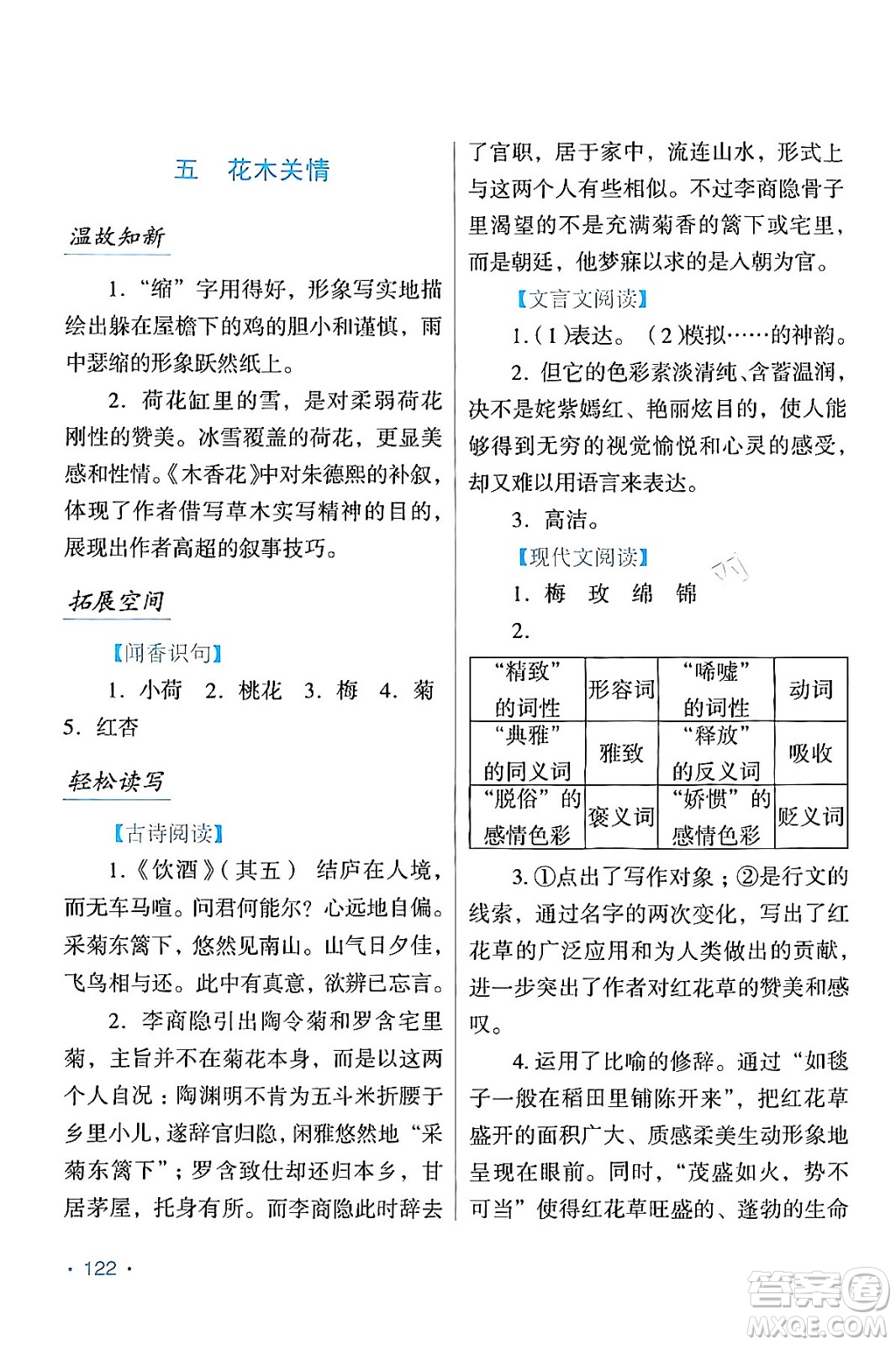 吉林出版集團股份有限公司2024假日語文七年級語文人教版答案