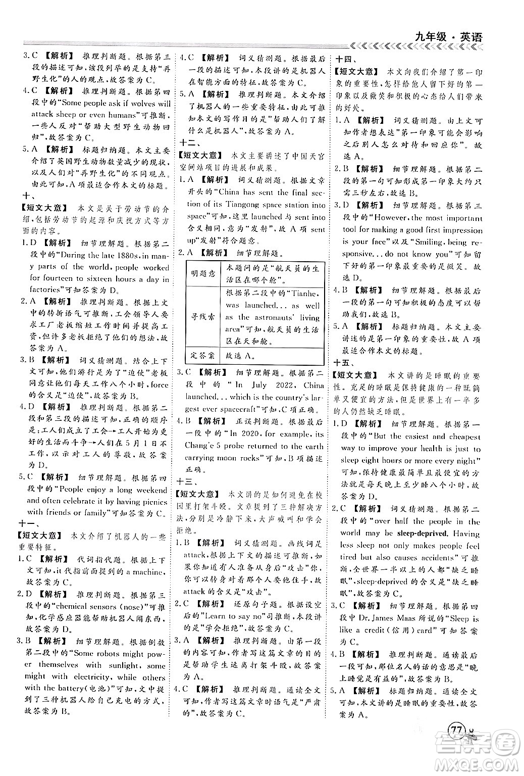 四川大學(xué)出版社2024假期沖冠學(xué)期系統(tǒng)總復(fù)習(xí)假期必備九年級(jí)英語(yǔ)通用版答案