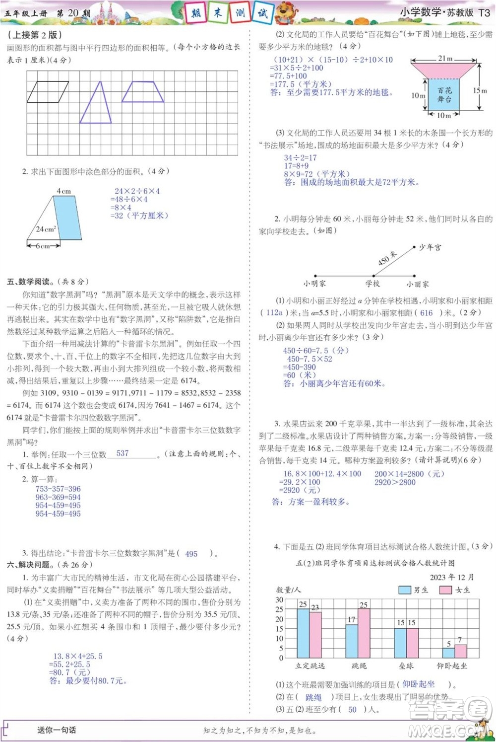 2023年秋少年智力開發(fā)報(bào)五年級(jí)數(shù)學(xué)上冊(cè)蘇教版第18-20期答案