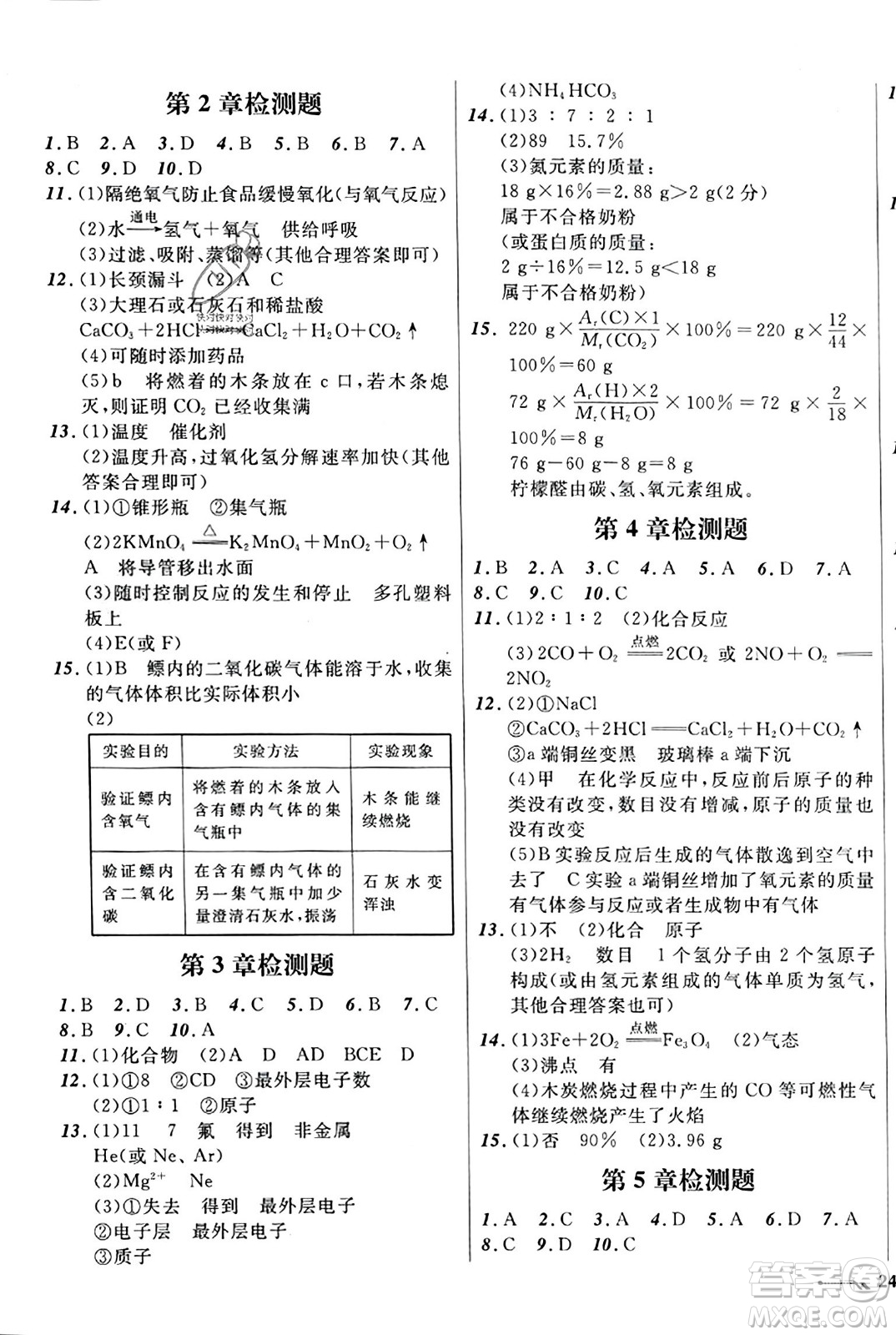 遼寧師范大學(xué)出版社2023年秋新課程新教材導(dǎo)航學(xué)化學(xué)九年級化學(xué)上冊上教版答案