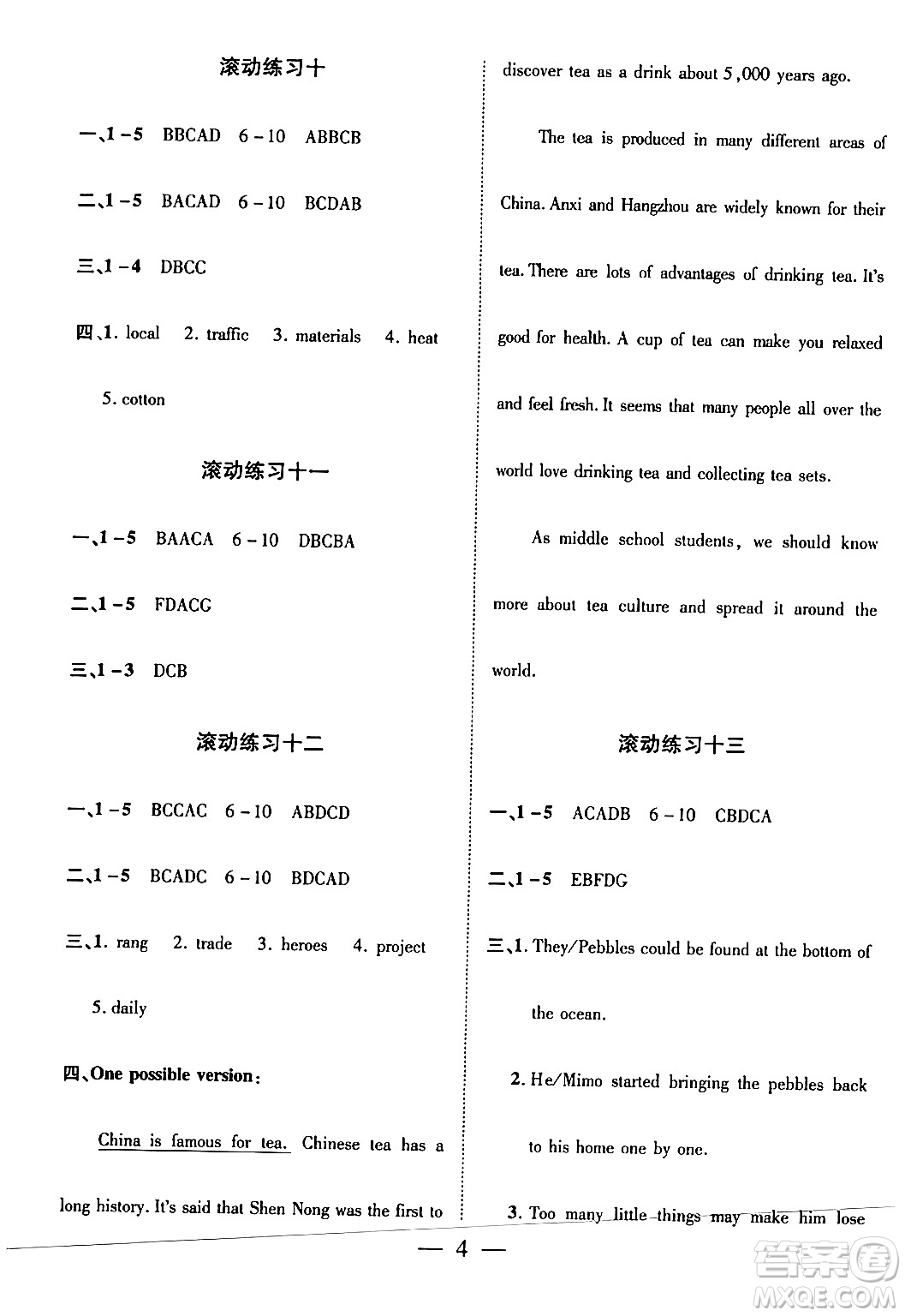 安徽大學出版社2024假期總動員寒假必刷題九年級英語課標版答案