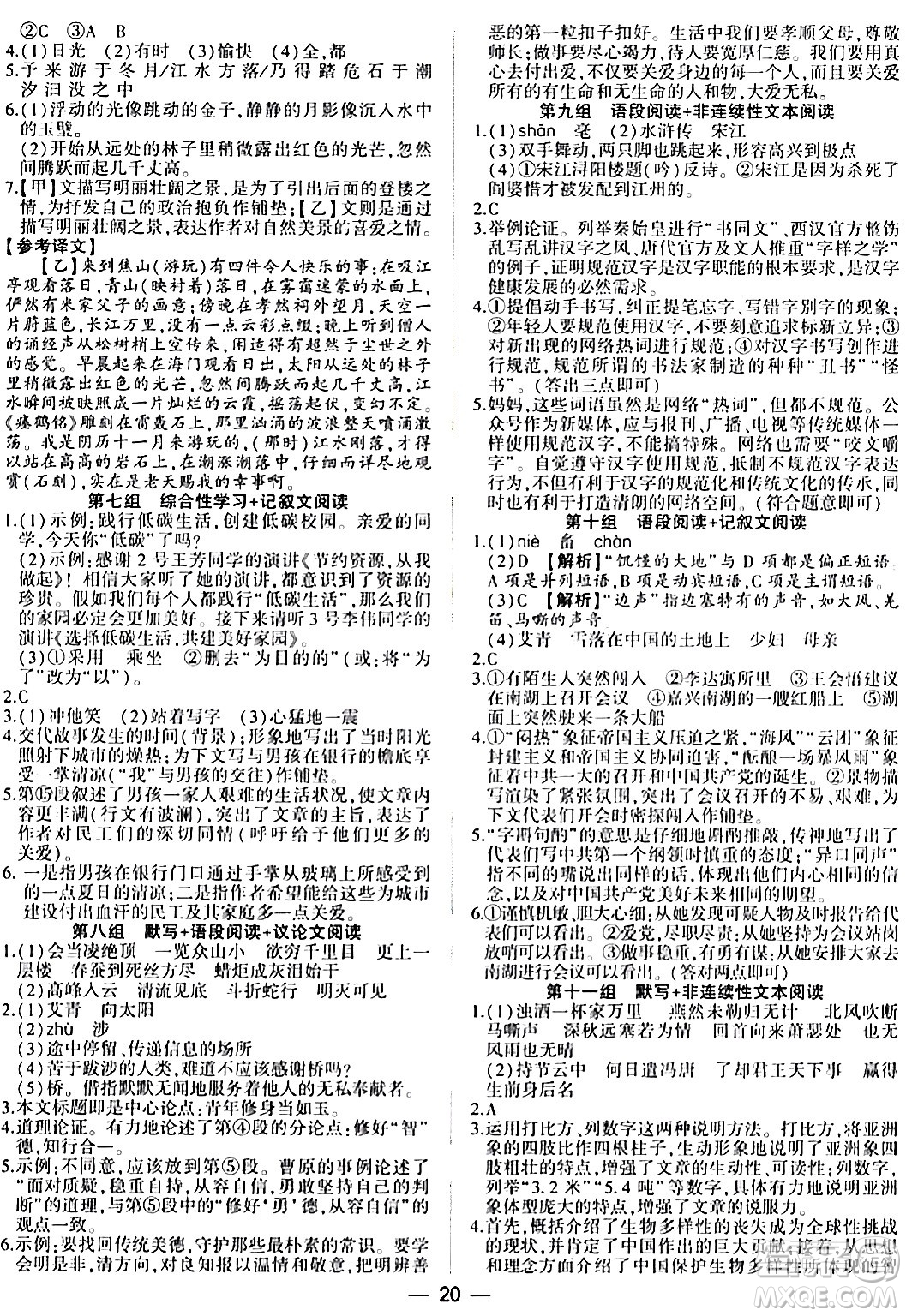 安徽大學(xué)出版社2024假期總動(dòng)員寒假必刷題九年級(jí)語(yǔ)文部編版答案