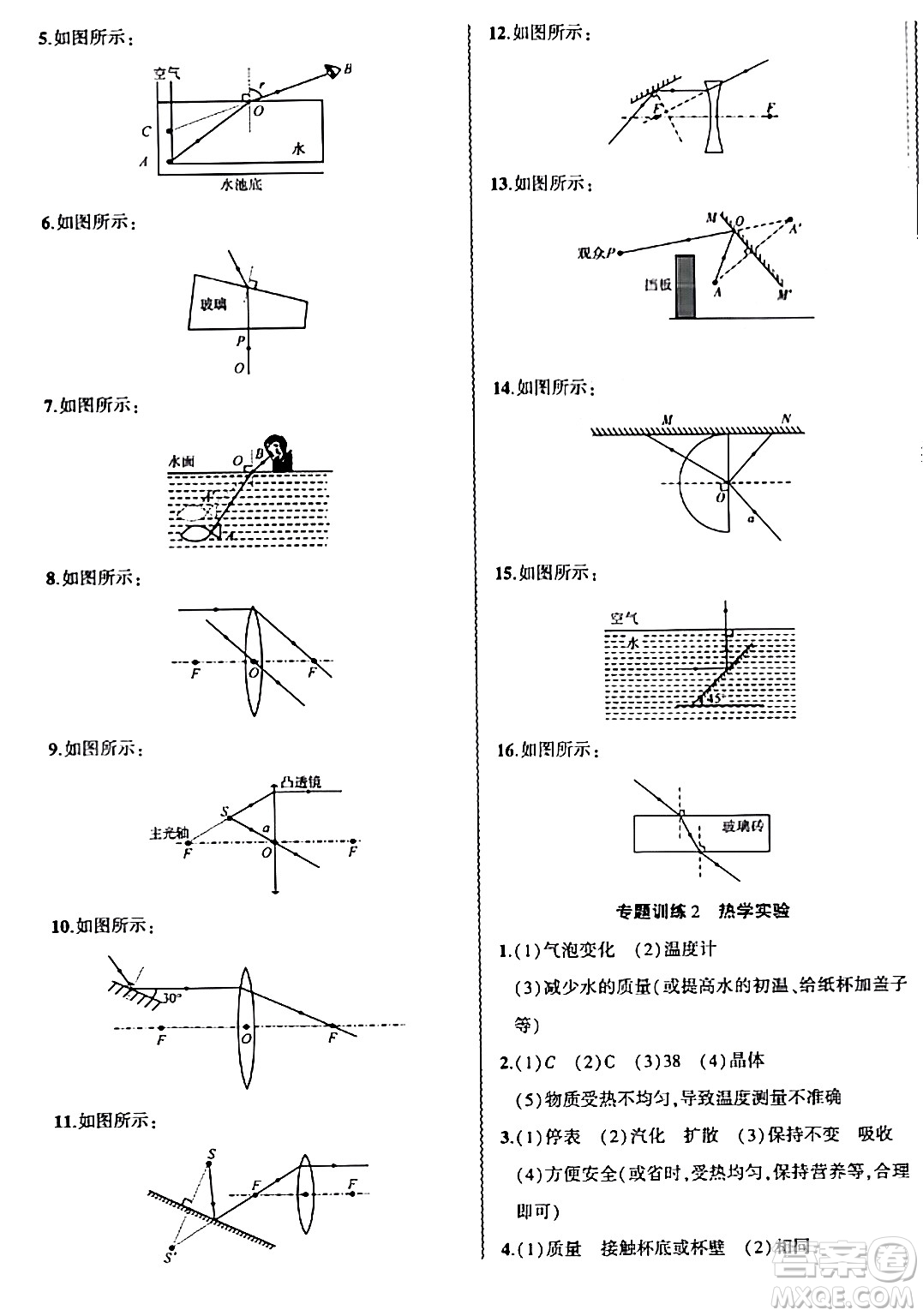 安徽大學出版社2024假期總動員寒假必刷題八年級物理人教版答案