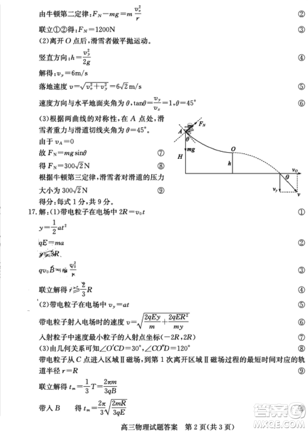 濱州市2024屆高三上學期1月份期末考試物理參考答案