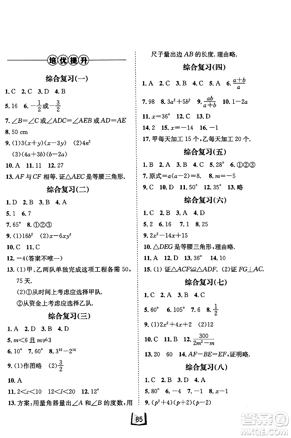 河北少年兒童出版社2024桂壯紅皮書寒假天地八年級數(shù)學(xué)通用版答案