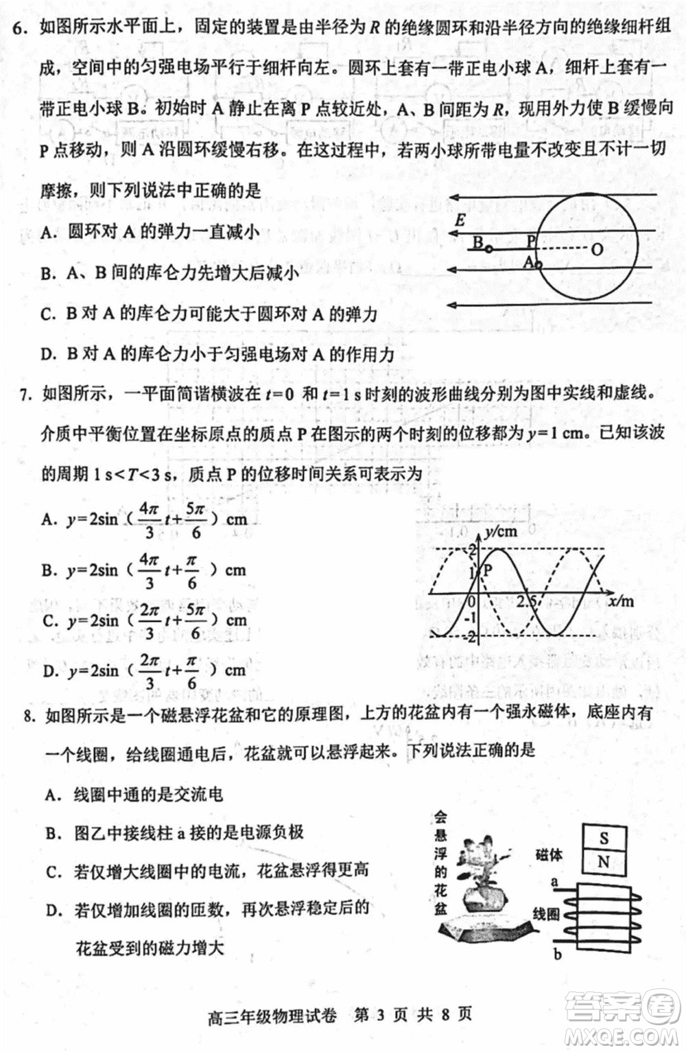 武漢市武昌區(qū)2024屆高三上學期期末考試質(zhì)量檢測物理參考答案